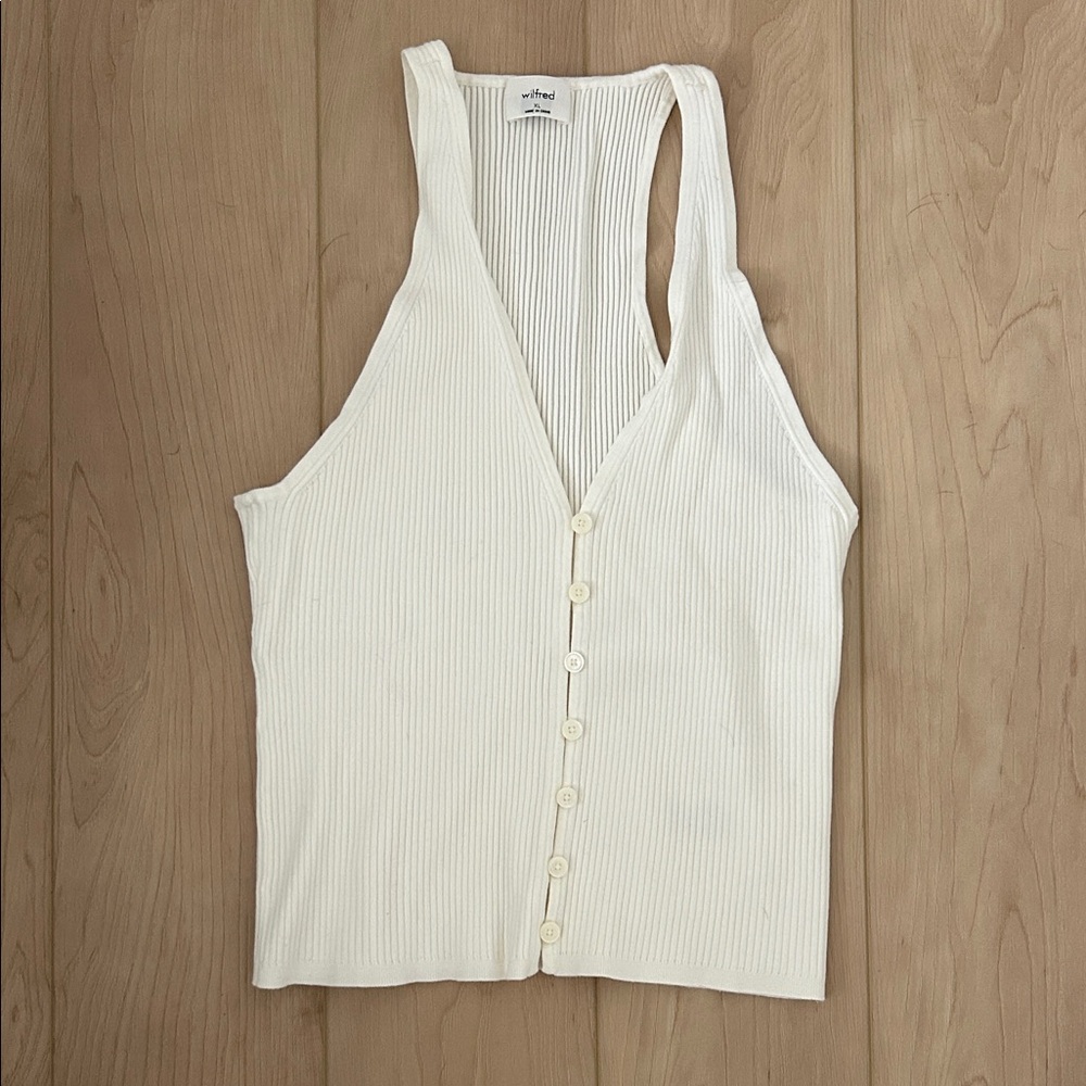 Wilfred Affinity Top - Cream Ribbed Tank Top